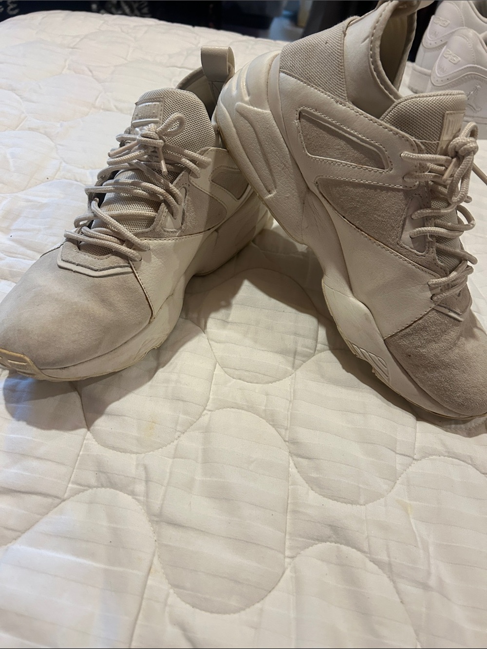 Puma Men’s Chunky Runner Sneakers in Light Beige/Cream